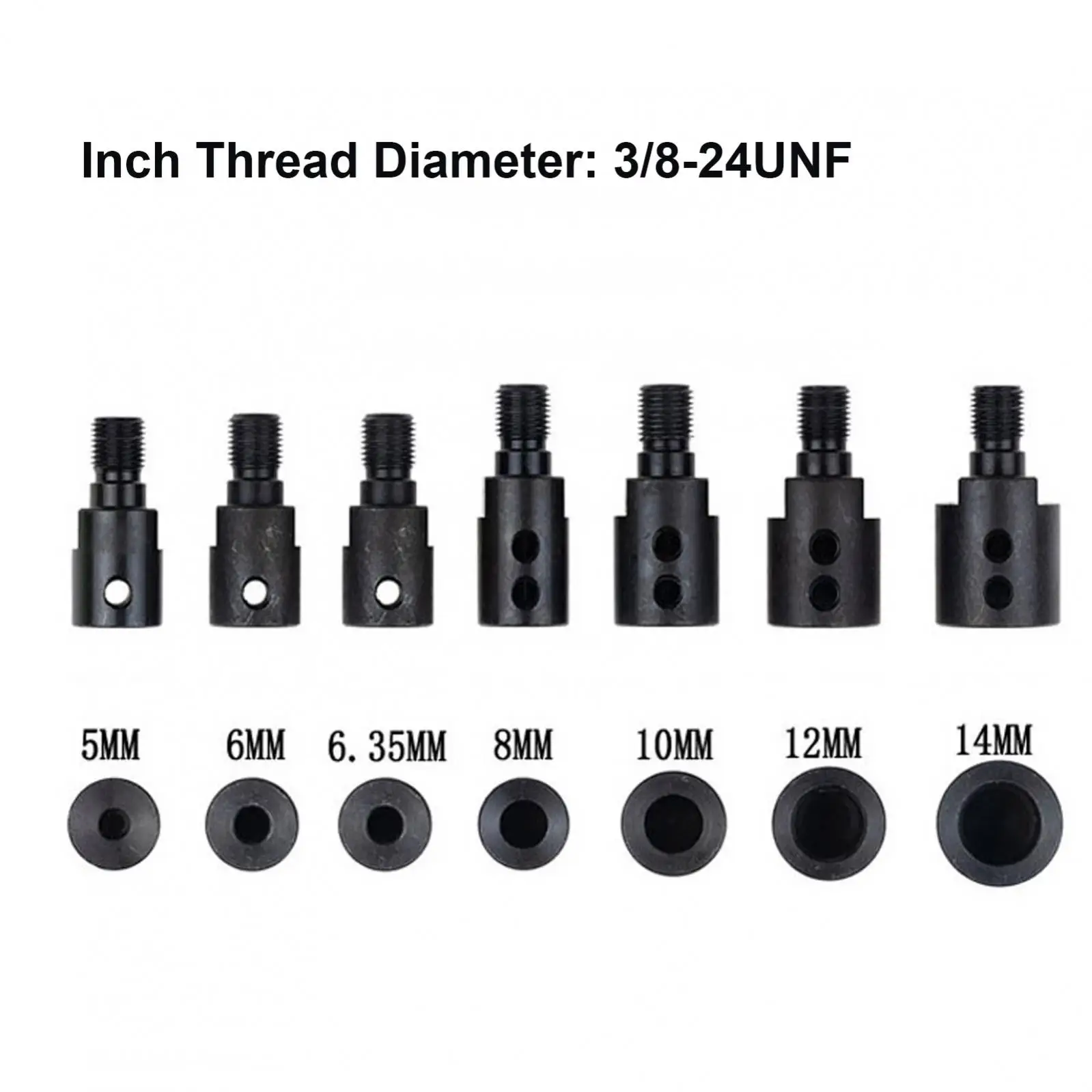 3/8-24UNF Threaded Connecting Rod 5-14MM Inner Diameter Miniature Drill Chuck Accessories,Drill Chuck Threaded Connecting Rod