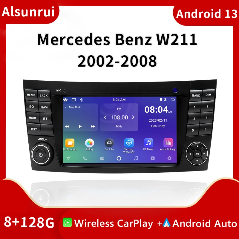 2din Android 13 Car Screen For Mercedes Benz E-class W211 E200 E220 E300 E350 E240 E280 CLSCLASSW219 Radio Multimedia 4G Carplay