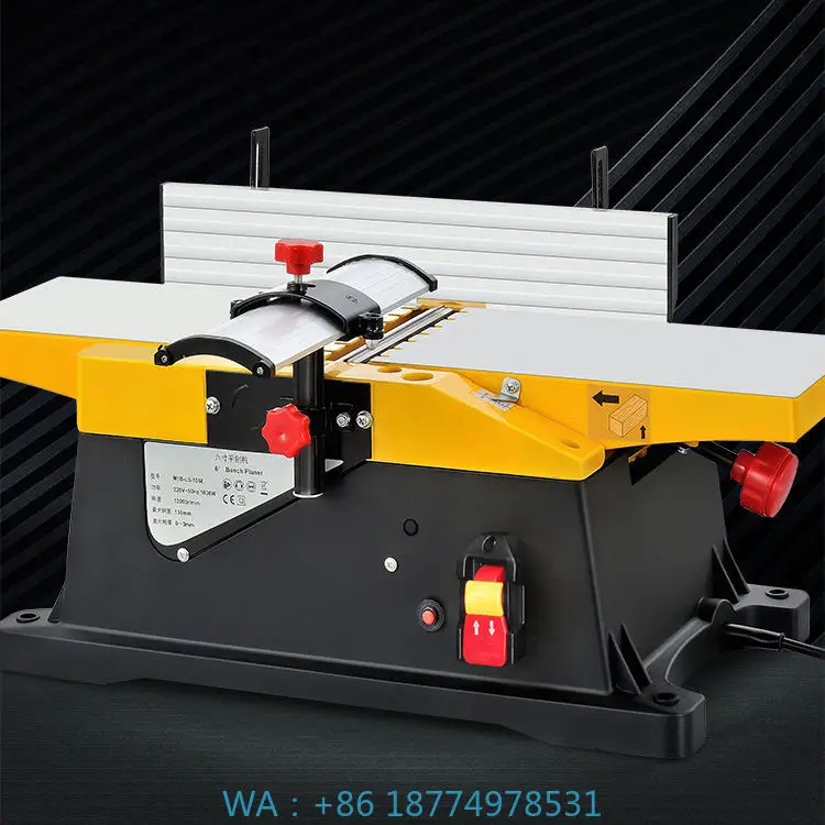 Small Benchtop Wood Planer 6‑Inch Dimension Equipped with Flat Spiral Cutter Head for Timber Processing Creations