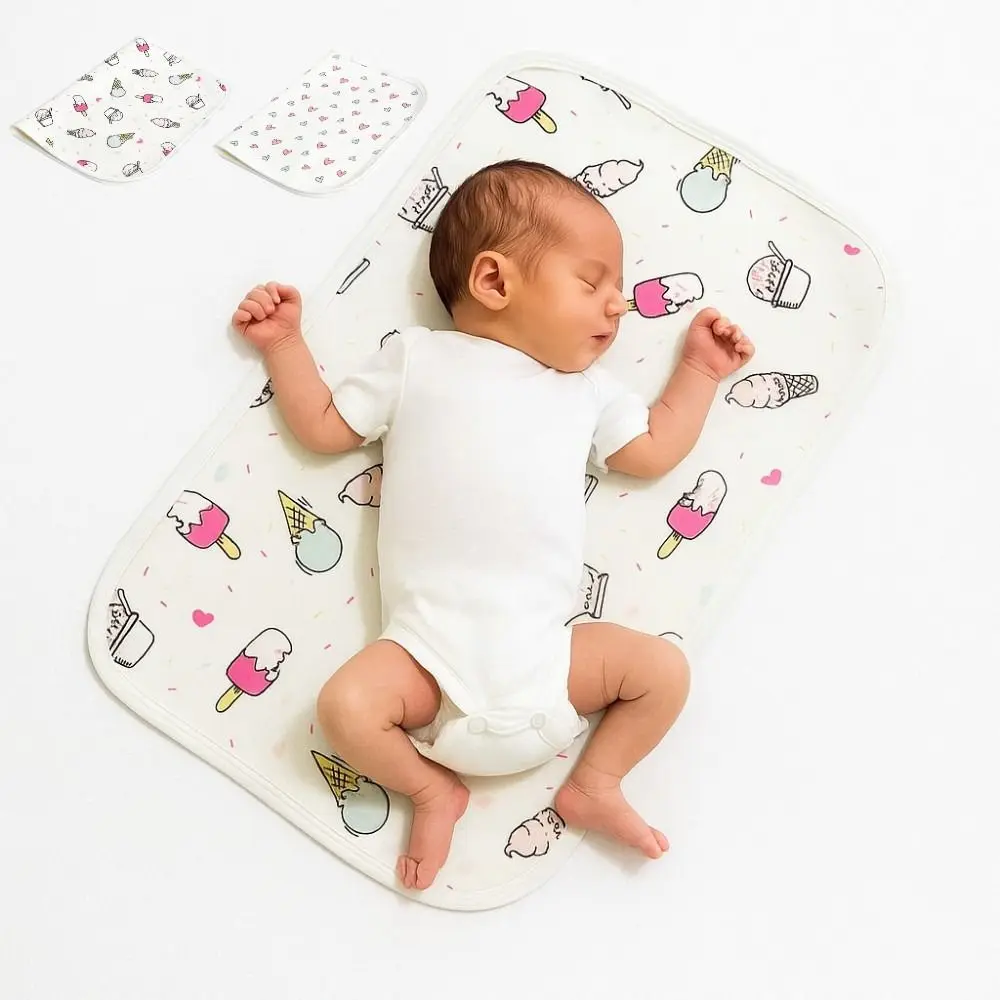 Soft Waterproof Baby Diaper Changing Mat Washable Cute Cartoon Baby Urine Mat Breathable Bed Protector Diaper Baby