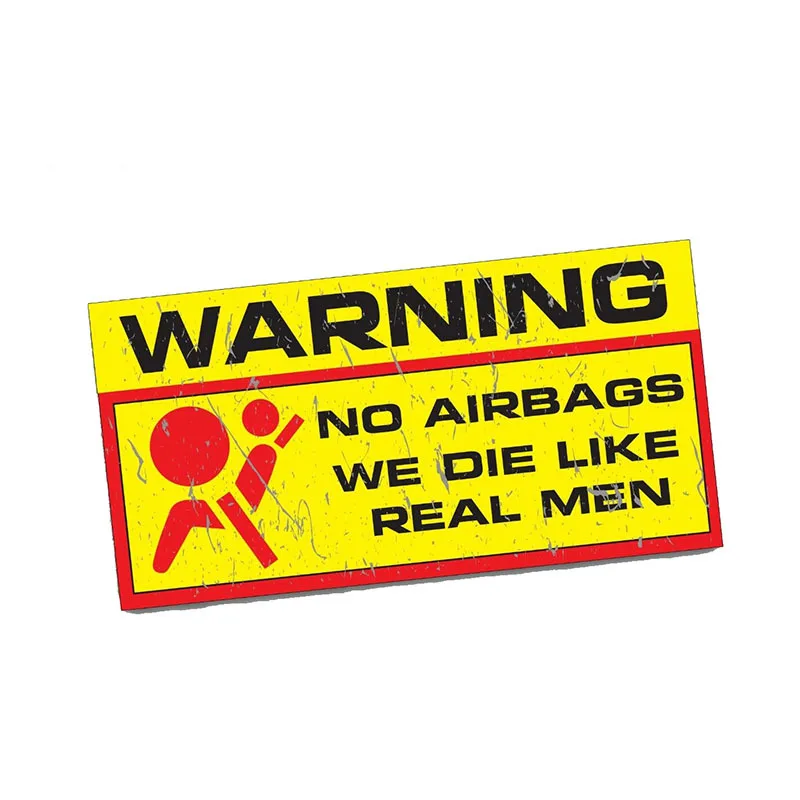 1 Piece 13cm x 7.7cm NO AIRBAGS Sticker Decal Car Offroad Dirt JDM Classic Retro Cafe Racer Moto Waterproof Car Stickers