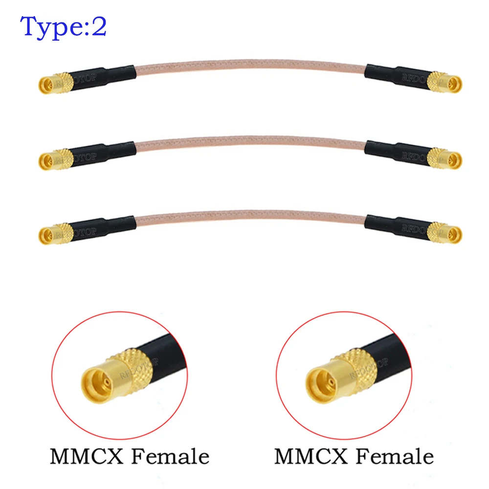 2Pcs/Lot MMCX Male to MMCX Female Straight /Right Angle Connector 50 Ohm RG316 RF Coaxial Cable Pigtail Extension Coax Jumper