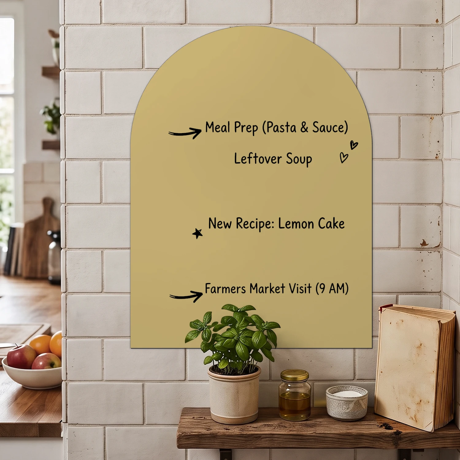Arched Dry‑Erase Wall Sticker 30×40cm Removable Self‑Adhesive Foam Writing Decal For Home Office Kitchen Easy Wipe‑Off Surface