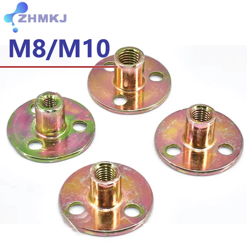 Lron Plate Nut Woodworking Splint T Nuts Galvanized Furniture Accessory Three-hole Nuts