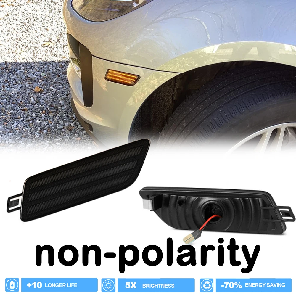 

2Pcs LED Repeat Blinker Side Marker Front Fender Light for Porsche Macan 95B-Series GTS Turbo Performance 2014-2021 Auto Parts