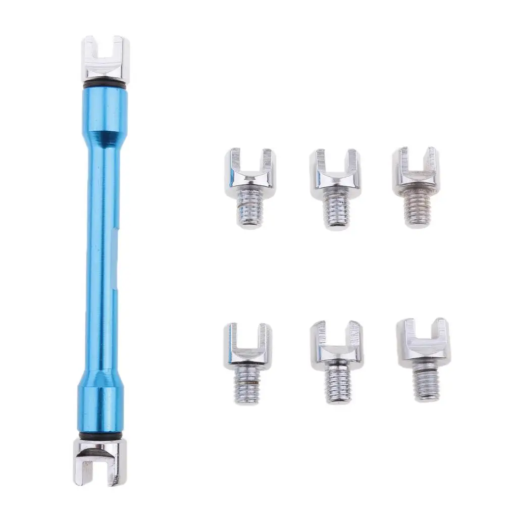 1 Set Motorcycle Wheel Spoke Wrench Handle Repair Tool 5.4-6.8mm Motor Wheel Buckled Hand Tools Blue Red