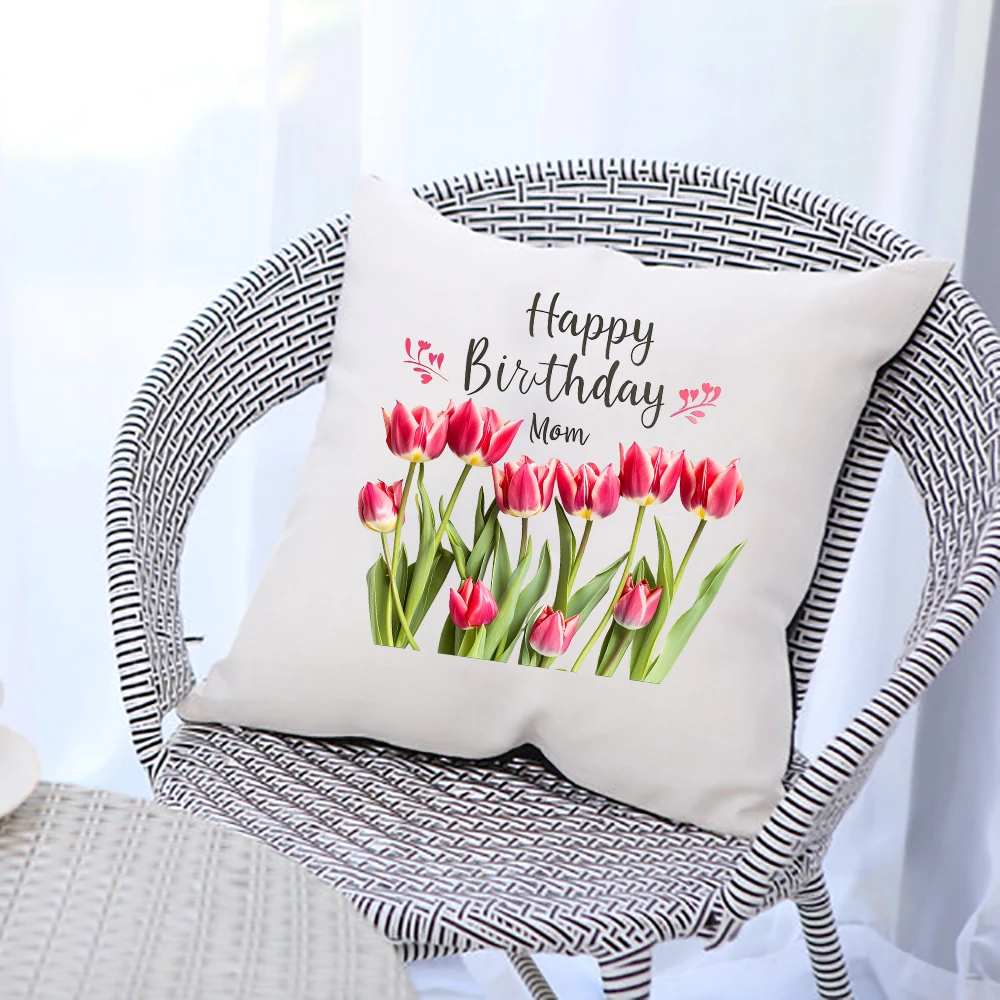 Tulip Flower Iron On Heat Transfer Stickers For Clothes Pinted Vinyl Thermal Appliques Pillow Washable T-Shirt Decals