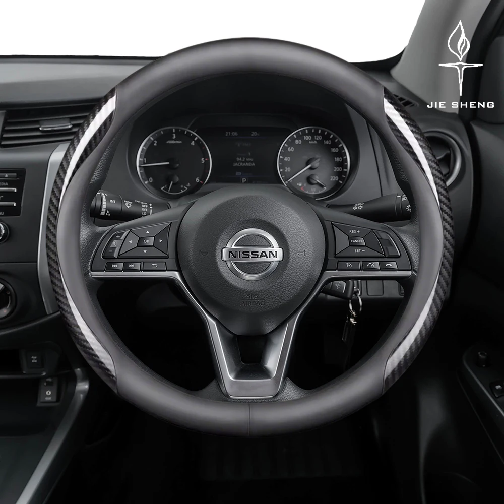 

Car Steering Wheel Cover For Nissan X-trail Qashqai Rogue Altima Versa Juke Leaf Micra PATROL TEANA Tiida Carbon Fiber Leather