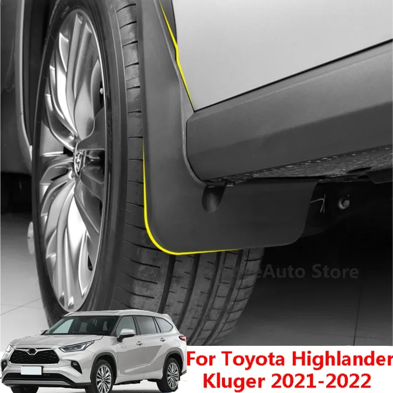 

For Toyota Highlander Kluger XU70 2021 2022 2023 Car Front Rear Mudflaps Fender Flares Mud Flaps Painted Mudguards Splash Guards