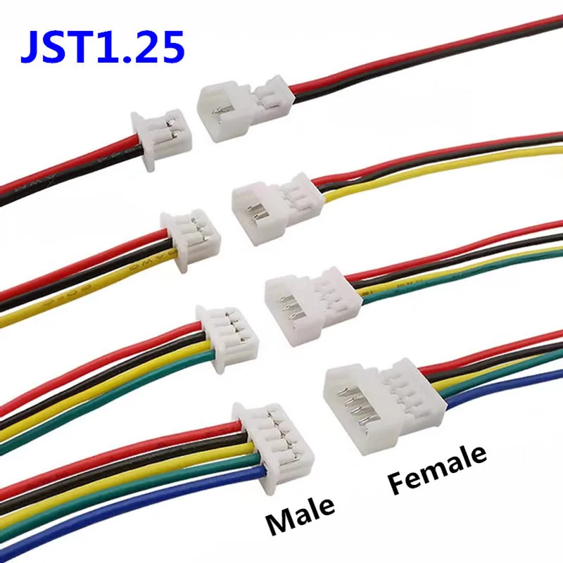 JST 1.25 Male Female Wire Connector PH2.0/MX2.0/SM2.54/XH2.54 Pitch 1.25/2.0/2.54mm 2P 3P 4P 5P 6P JST Plug Jack Terminal Cable