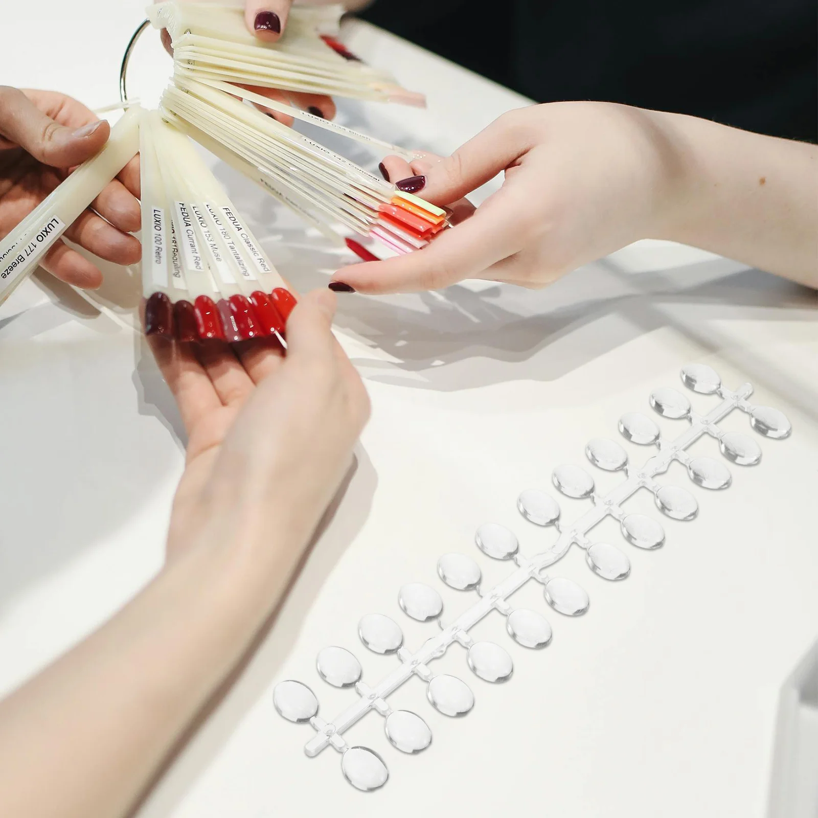 12 set di unghie finte trasparenti, confezione sfusa, strumenti affidabili per l'esposizione di nail art per l'uso in salone