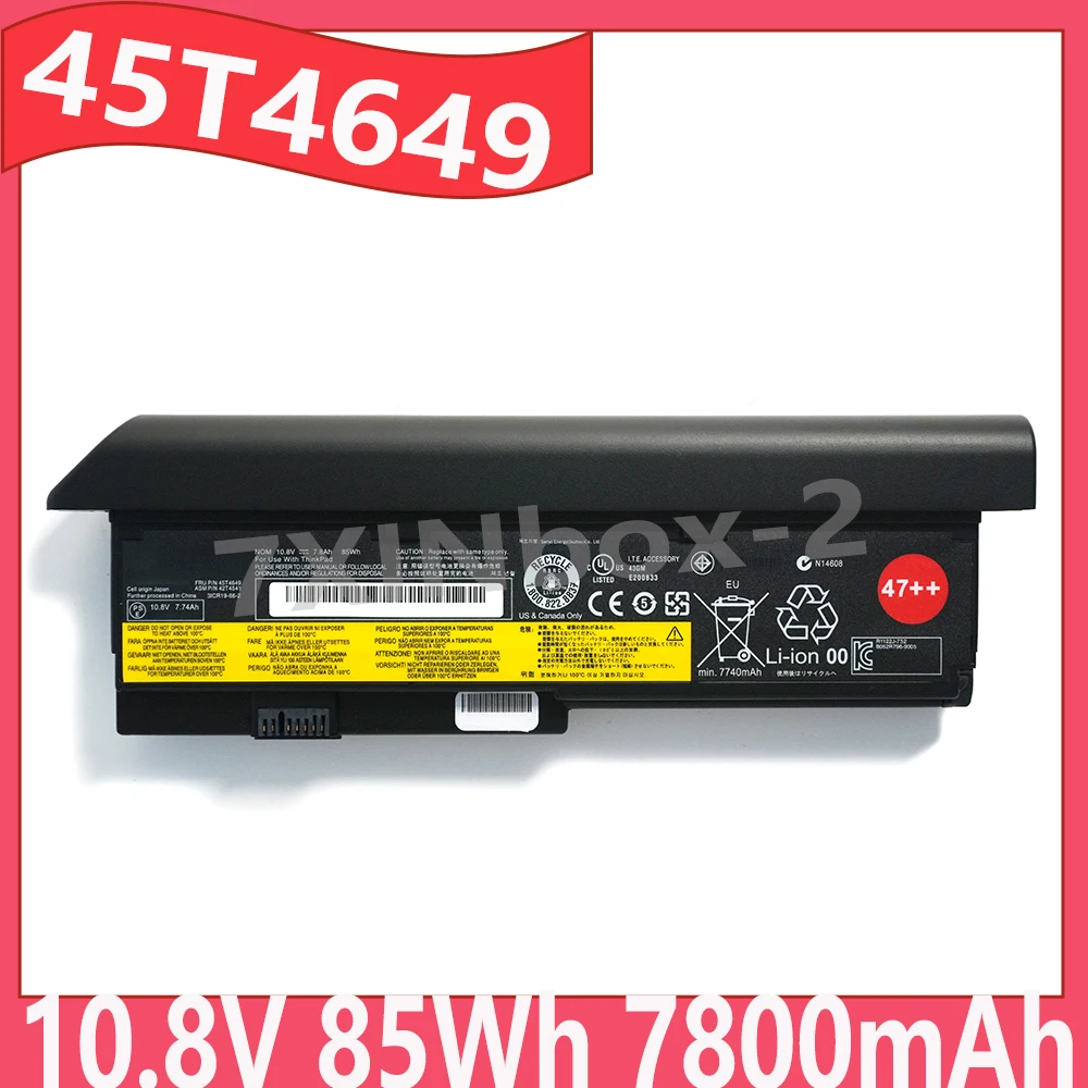 45T4649 42T4541 10.8V 85Wh 7800mAh Laptop Battery For Lenovo ThinkPad X200 X200s X201 X201s X201i series 42T4535 42T4539 47 ++