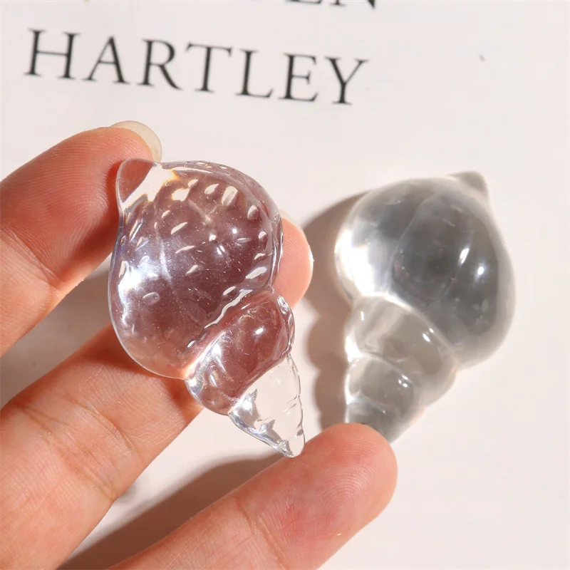 

Wholesale 40pcs/lot transparent cartoon conch shape resin cabochon beads diy jewelry garment accessory