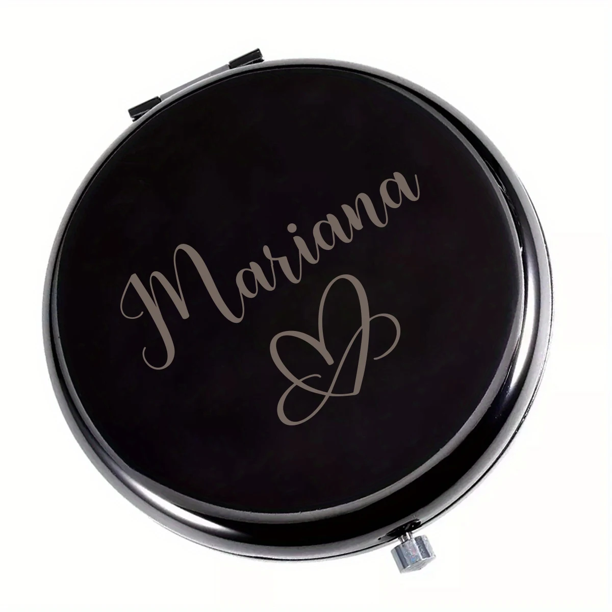 1pc NEW Heart-shaped Customized Name Makeup Mirror Pocket Mirror Round Circle Mirror Anniversary gifts image 3