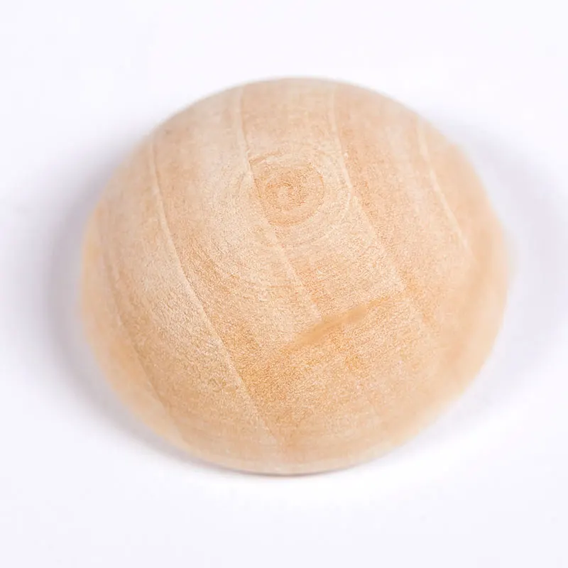 10-200Pcs Natural Half Wooden Beads 10-30mm Half Unfinished Wood Balls For  DIY Kids Arts And Craft Accessories Decoration