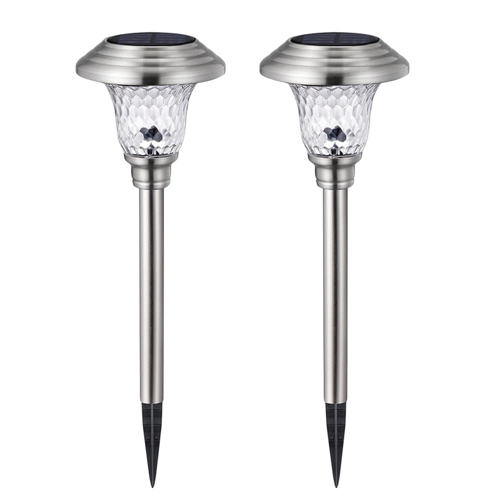 

2PCS Solar Garden Lights Outdoor Lawn Lamp Pathway Lighting Ground Plug Deck Fence Patio Decor Landscape Christmas Gift