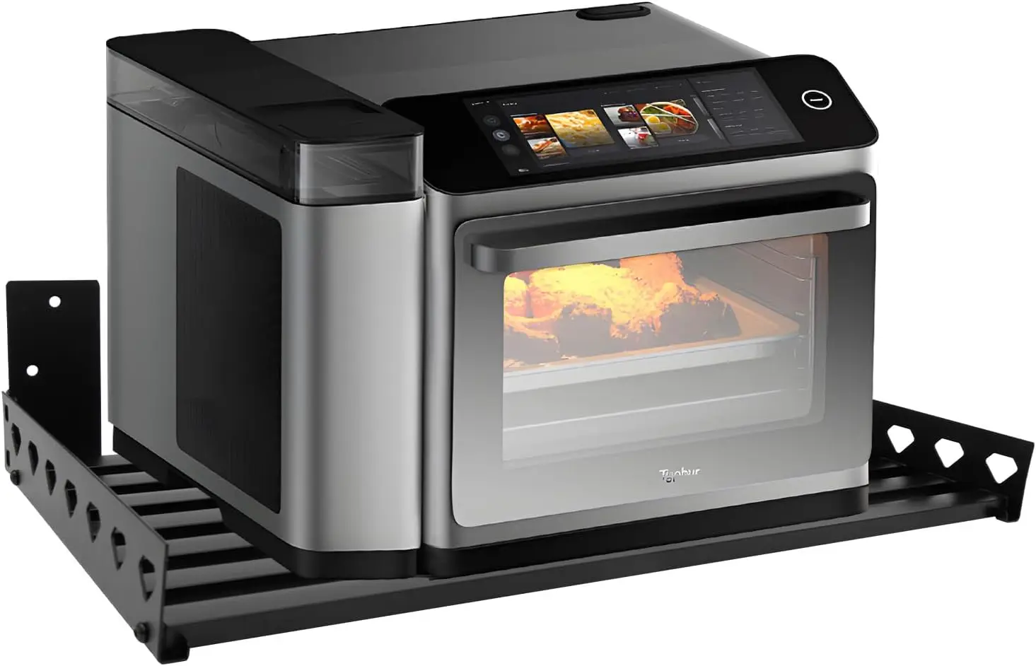 

Wall-Mounted Microwave Shelf, Load Capacity 110.23lbs Microwave Oven Rack Kitchen Storage Modern Metal Shelf Organizer Rack Sh