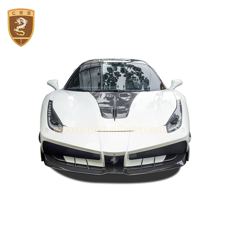 Body Kit For Ferrari 488 GTB Front Rear Bumper Rear Diffuser Spoiler Bonnet Scoop Hood Car Tuning  Decoration Parts Accessories