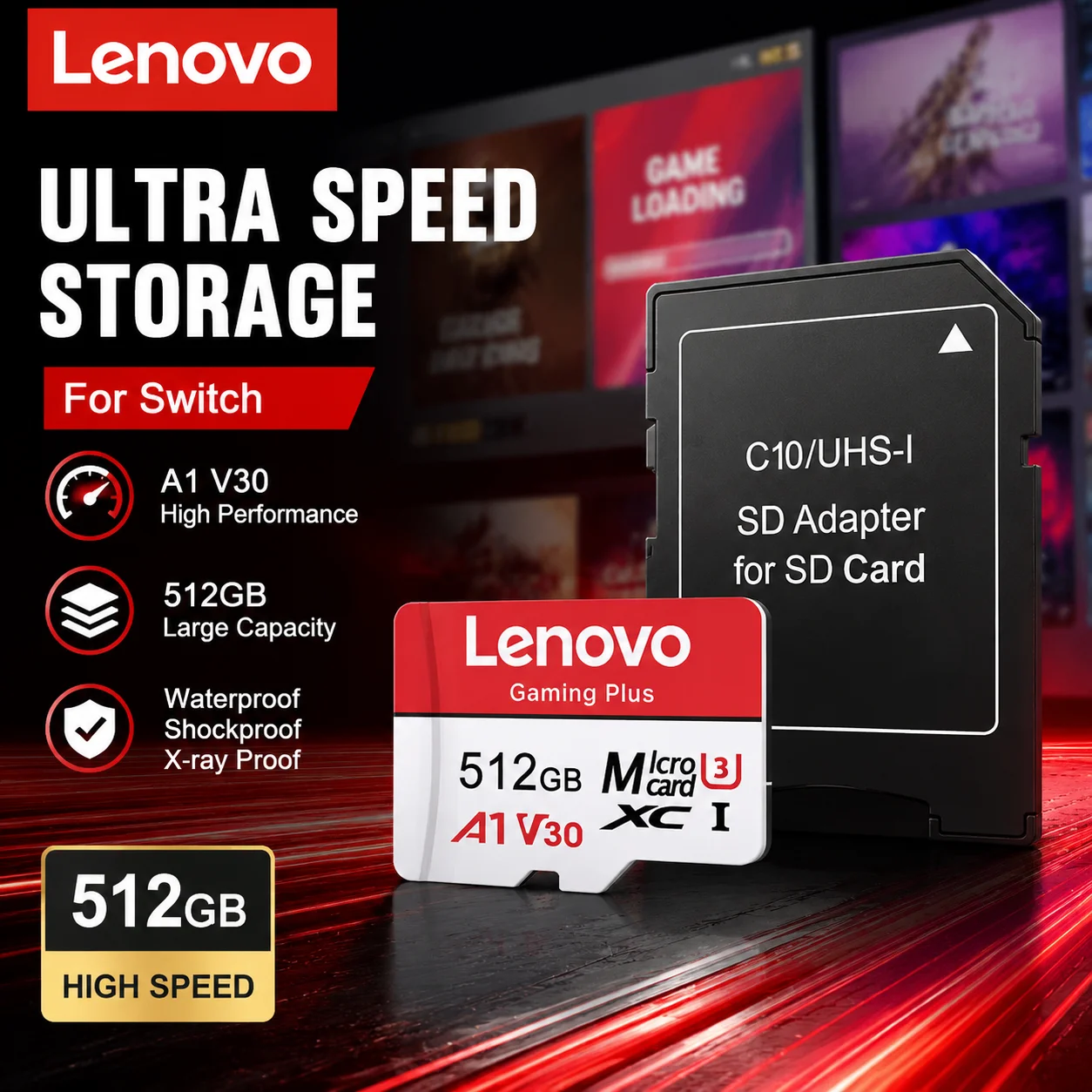 Original Lenovo SD Card Extreme Speed TF Flash Card Micro TF SD Card 256GB 512GB Memory Card 128GB For Phone Nintendo Switch Cam