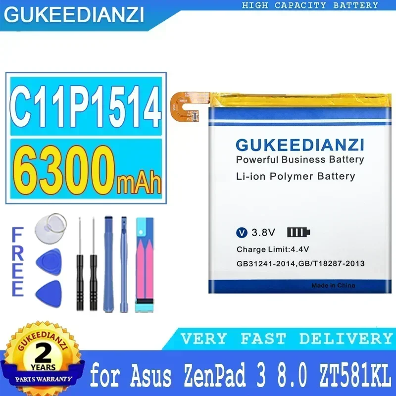 

Large Capacity Battery C11P1514 For Asus ZenPad 3 8.0, For Zenpad Z8 XLTE, ZT581KL, P008, Z581KL, 6300mAh