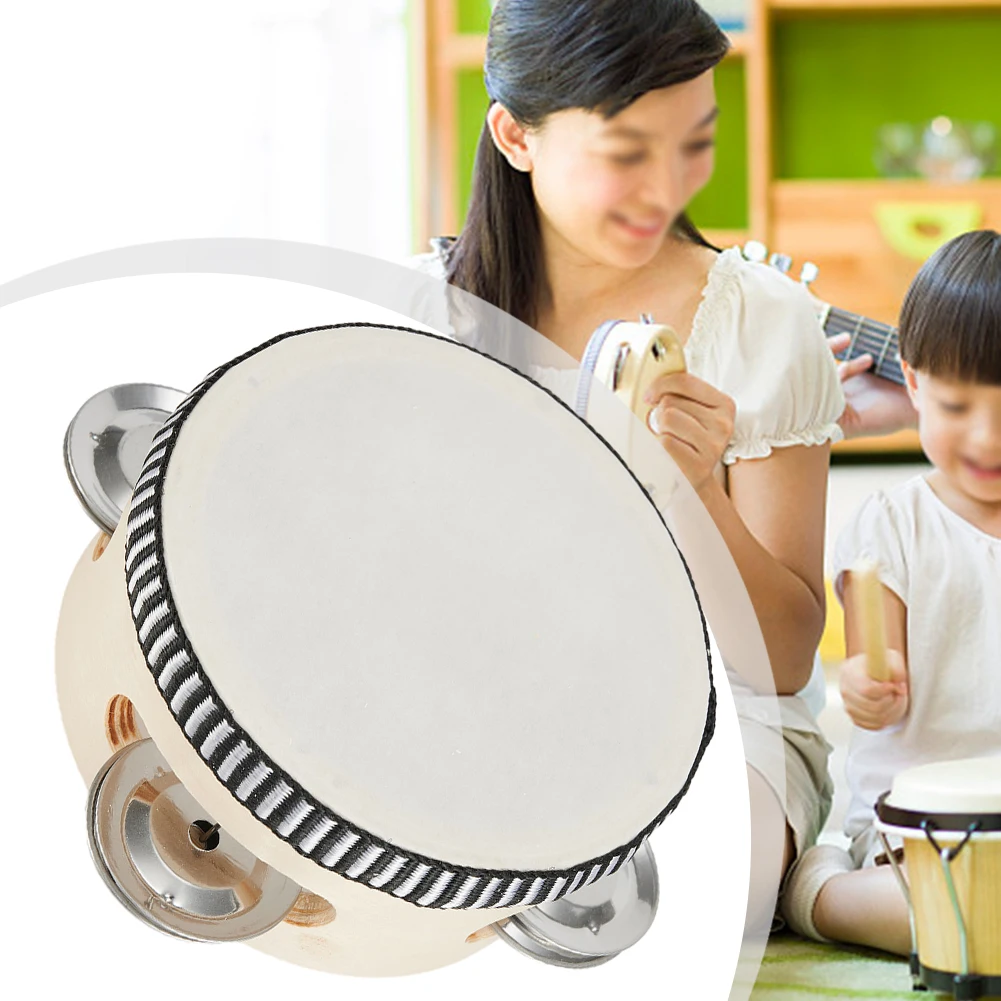 4/6/8/10Inch Musical Instruments Tambourine Drum Percussion Hand DrumsToys Children Educational Tambourine Round Percussion