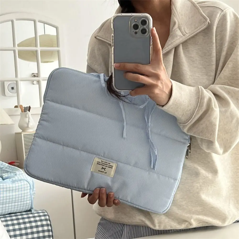 

Fashion 11/13/15 inch Laptop Sleeve Case Stripe Bowknot Laptop Bag Large Capacity Shockproof Notebook Cover