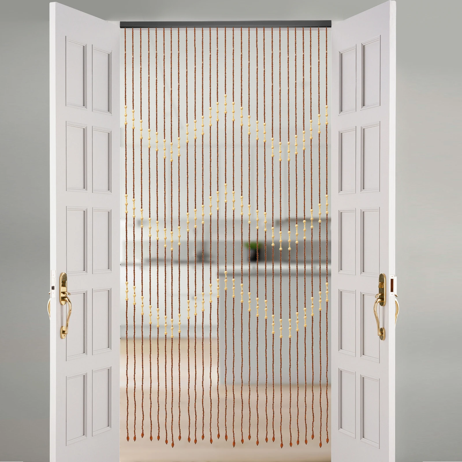 Room Divider Bamboo - Bead Curtain - Retro Room Divider,