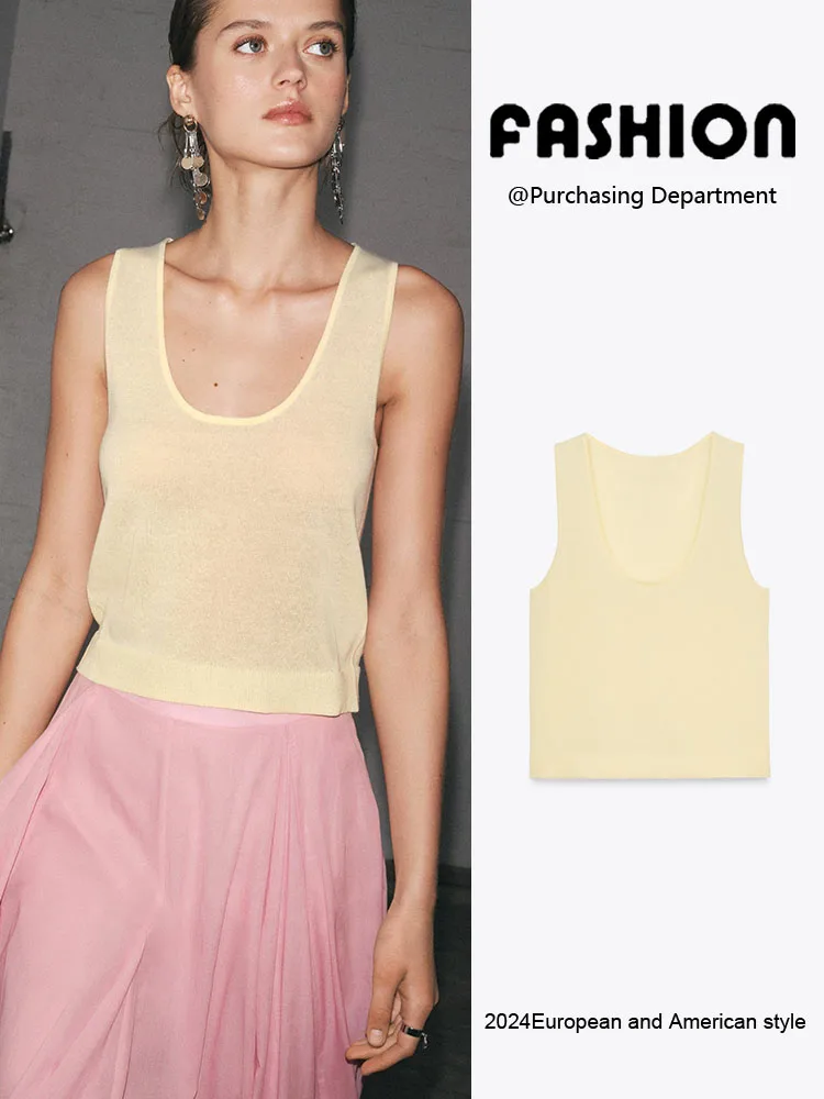 

New Summer Women's Casual Flat Needle round Ne Svel Comfortable Thin Top Commute Sle Slim Fit Regular Length ...