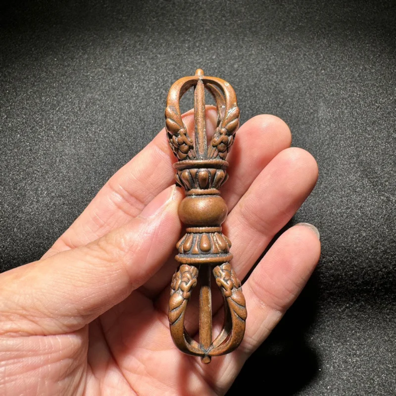 Antique Five-Pronged Vajra Small Copper Pestle Tibetan Pendant Home Decoration Metal Craft