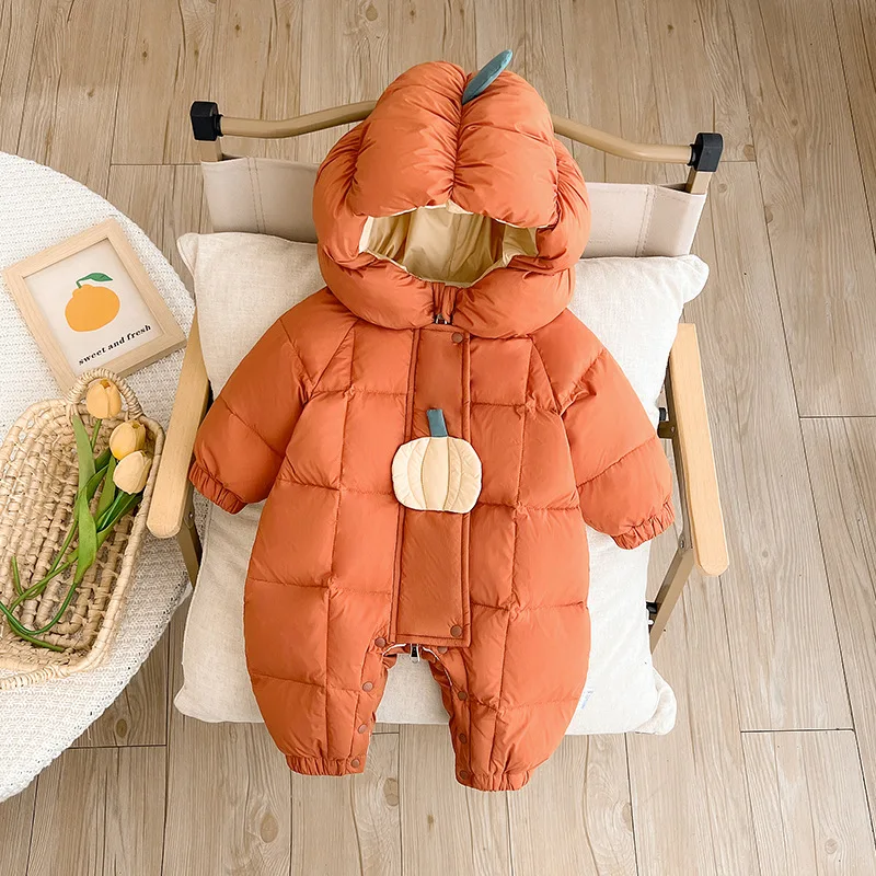 Baby Down Jacket Winter Baby Onesie Thickened Warm Winter Go Out Hugging Clothes