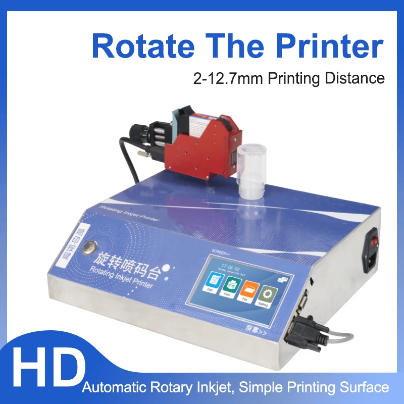 Automatic Rotary Inkjet Printing Bottle Date Bar Code Expiration Date Code Serial Number Printer