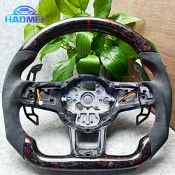 Carbon Fiber Steering Wheel Suitable For Volkswagen Golf 7 7.5 GTI MK7 Model With Dry Carbon Magnetic Paddles Car Accessories