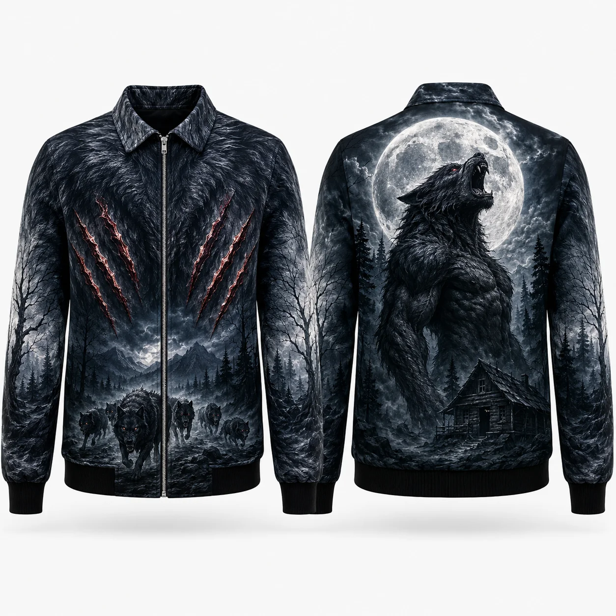 New  Halloween Scarecrow Print Jacket Pumpkin Raven Horror Graphic Jackets Gothic Coat Zip Up Dark Streetwear Halloween Costume