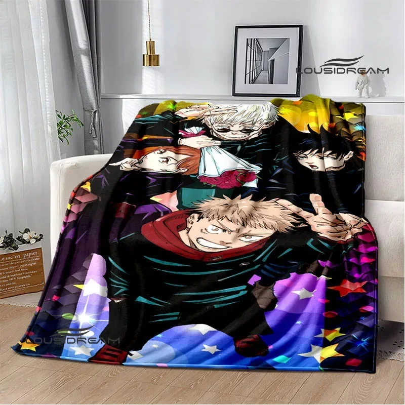 Jujutsu Kaisen Cartoon Printed blankets Picnic blanket Flange Warm blanket Home travel blankets bed linings birthday gift