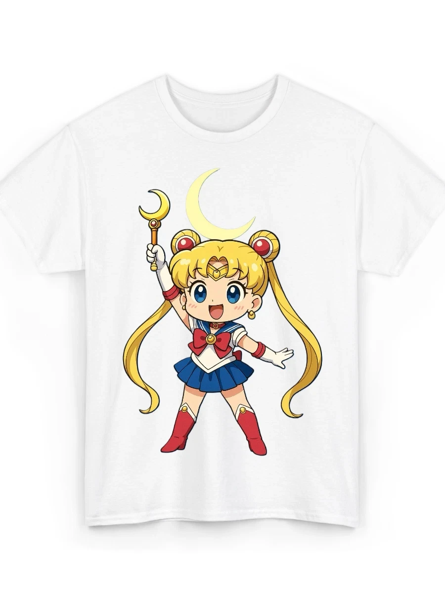 

Мужская и женская футболка в стиле аниме «Сейлор Мун», хлопковая футболка высокого качества с коротким рукавом, классическая стильная повседневная уличная одежда большого размера