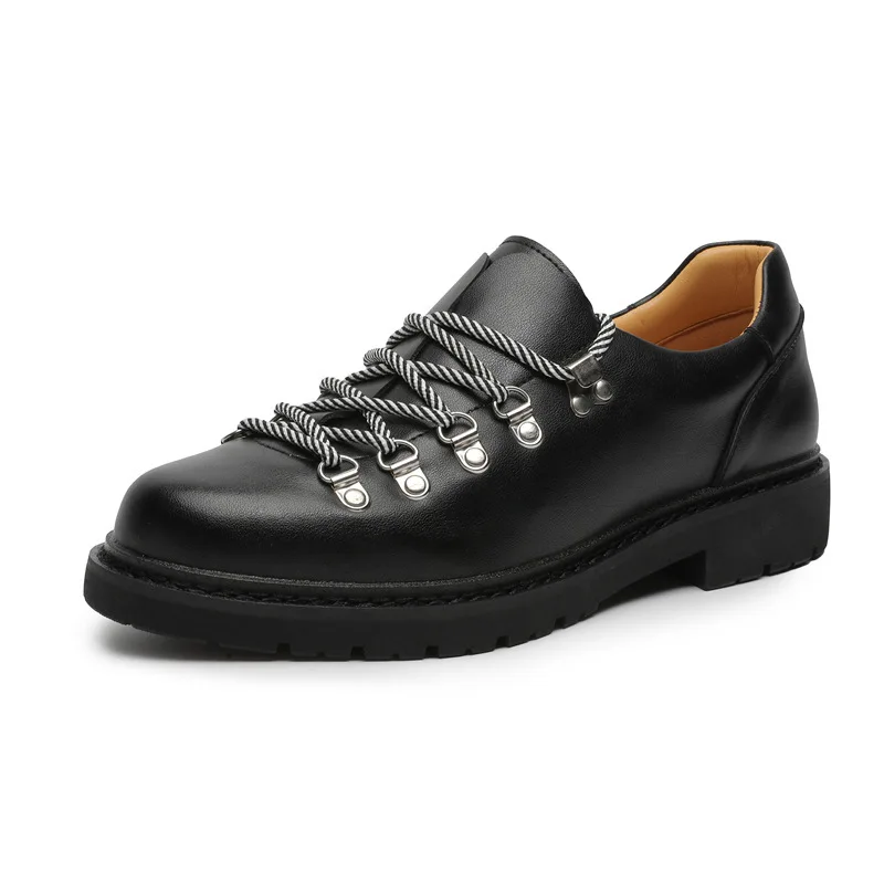 High-top platform outdoor derby shoes - new color-matched casual street style versatile business commuting casual shoes