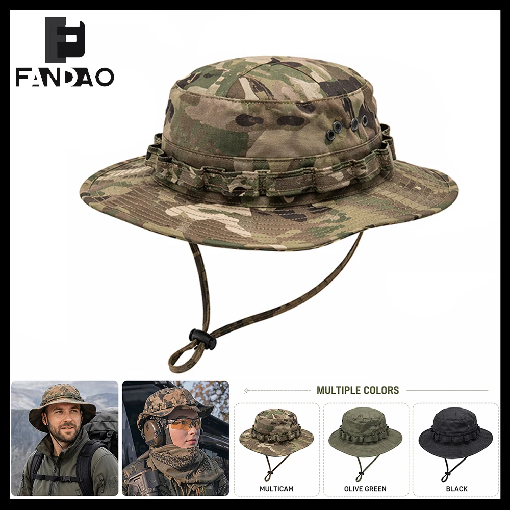 

Tactical Boonie Hat Foldable Breathable Durable Fisherman's Hat Brim Mountainclimbing Sun Hat for Fishing Hiking Hunting Camping