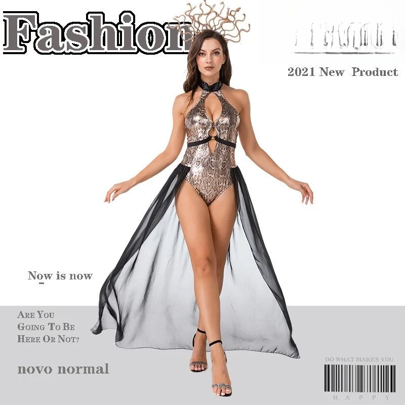loween Queen Cosplay Costume Snake Demon Medusa Masquerade Par Performance Clothes Attractive Queen Dance Par Outfit