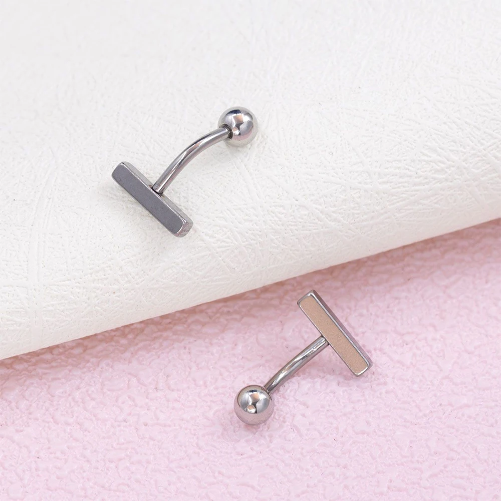 1pc Reversed Barbell Zircon Be - đánh giá và giá Belly Bar Titanium