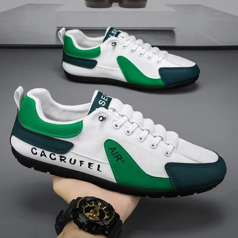 البوب أحذية رياضية رجالي شبكة حذاء كاجوال بفتحات تهوية الربيع الفاخرة شقة أحذية تنس بيضاء في الهواء الطلق الذكور أحذية رياضية Zapatillas De Dep