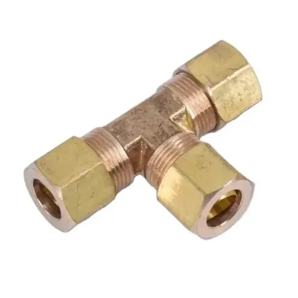 

Fit 1/8" 3/16" 1/4" 5/16" 3/8" 1/2" 5/8" Tube Brass Tee 3 Ways Compression Union Fitting Water Gas Oil Connector