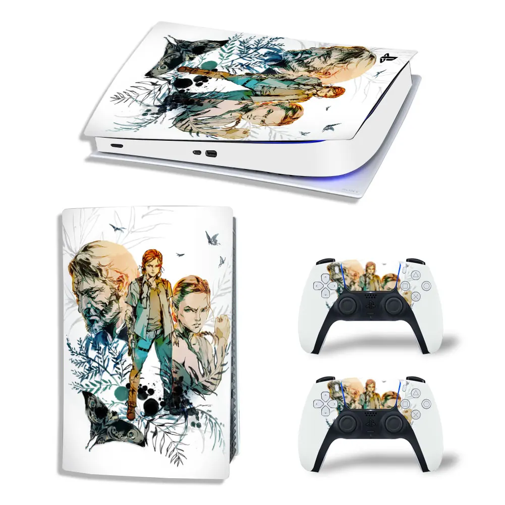 LAST PS5 Skin sticker Vinyl decals PS5 Disk Digital Version Skin sticker for Console and two Controllers Vinyl 3786