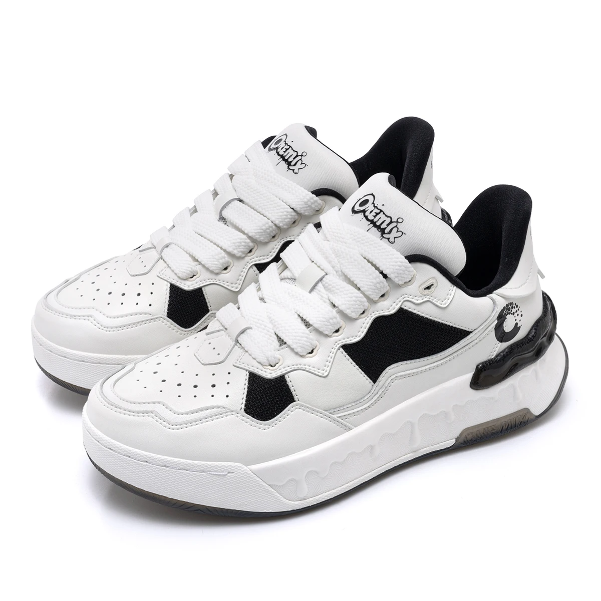 

ONEMIX Men's Running Shoes 2025 Autumn Winter Trend Soft Elastic Shock Absorbing Leather Top Thick Sole Casual Sports Style