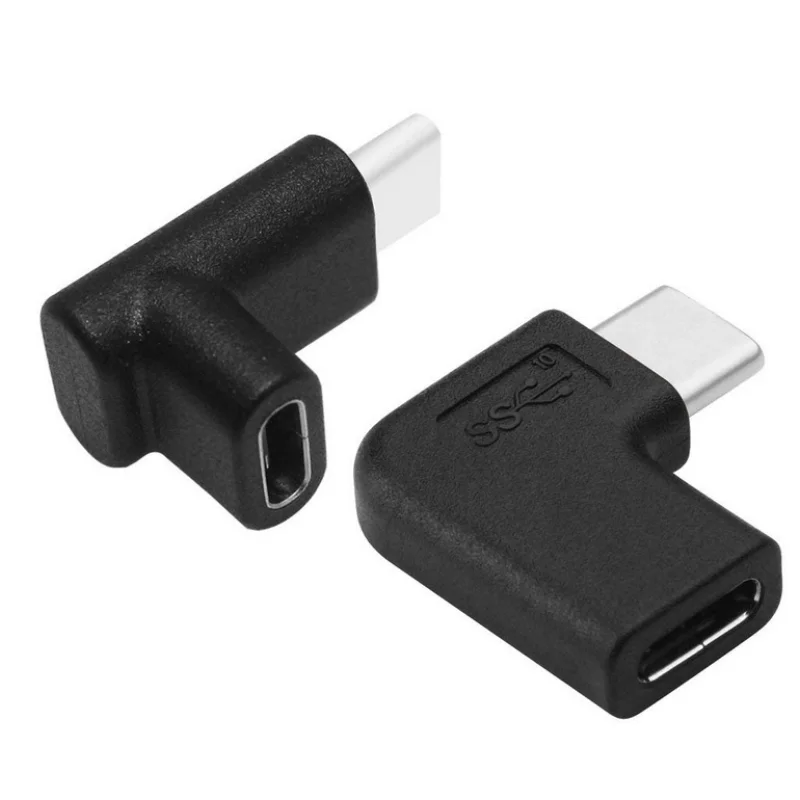 Adaptateur USB-C à angle droit de 90 degrés, convertisseur USB 3.1 Type C mâle vers femelle, connecteur Portable pour téléphone intelligent Samsung Huawei
