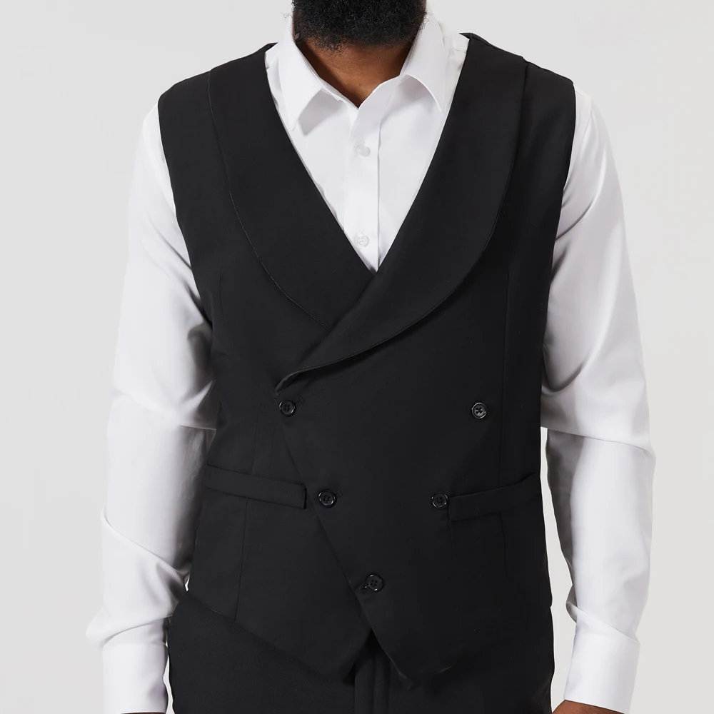 Men's Black Colour Wedding Suit Vests For Men Slim Fit Dress Vest Male Formal Tuxedo Waistcoat Business Casual Sleeveless Jacket