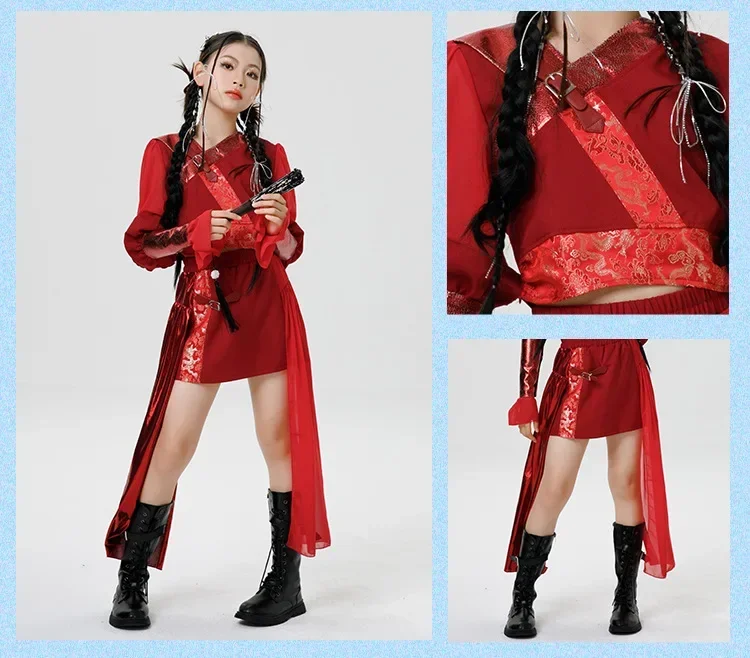 Neues 2026 Chinesisches Jazz-Tanzkostüm, Kinder-Modell-Laufsteg-Show, Mädchen-Klassisches Tanz-Performance-Kostümset – Detail 4