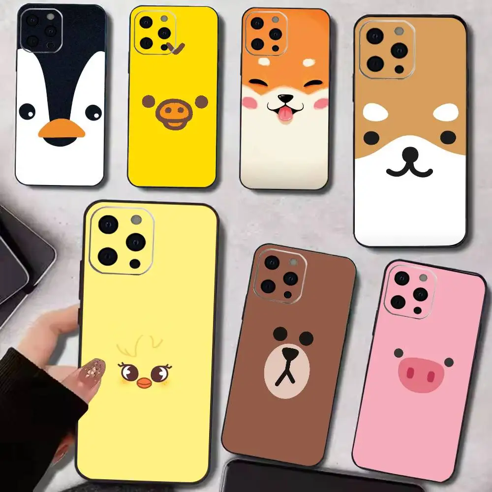 

Penguins dogs and lovely little animals Phone Case For iPhone 17,16,15,14,13,12,11 Plus,Pro Max,XS,Soft Silicone Black Cover