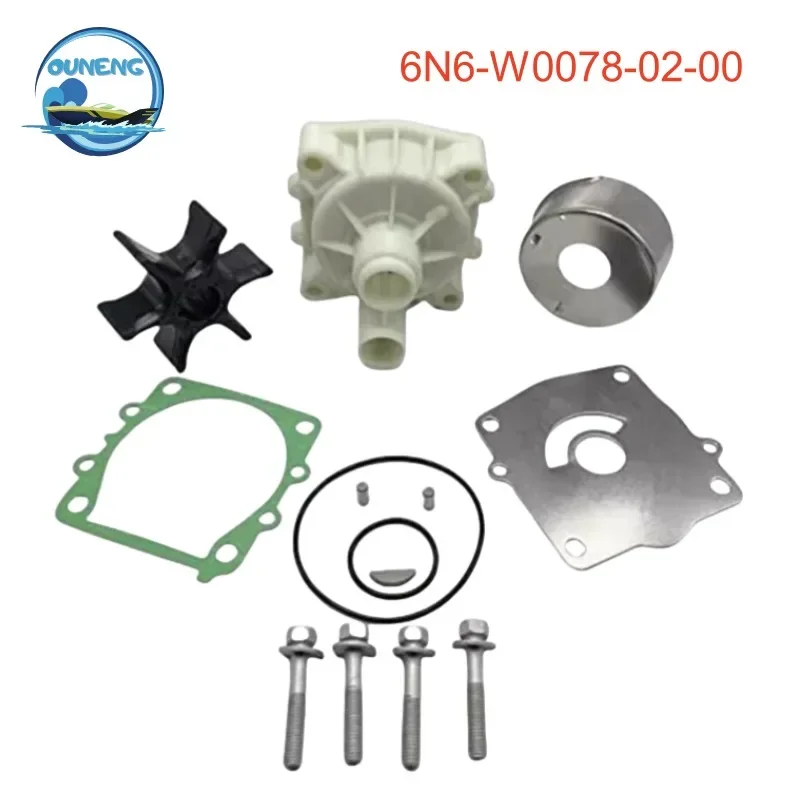 6N6-W0078-02-00 Replaces Fits Yama-ha 2Stroke 150 175 200 250HP 6N6-W0078-01 18-3113 Outboard Water Pump Impeller Repair Kit