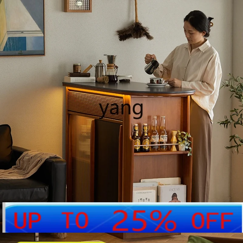 

LMM Solid Wood Stone Plate Bar Cabinet Living Room Partition Kitchen Island Console Storage Sideboard Cabinet