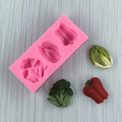 1 piece, new vegetable and fruit cake mold, broccoli chili chocolate silicone mold, kitchen baking tool